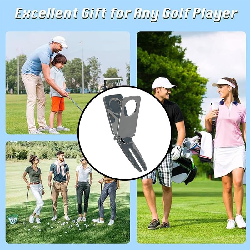 Linkidea Zinc Alloy Cigar Holder Golf Cart, Recreation Golf Plug-in Cigar Holder, Golf Cart Cigar Holder Clip Divot Tool and Ball Marker (Silver) - Image 4